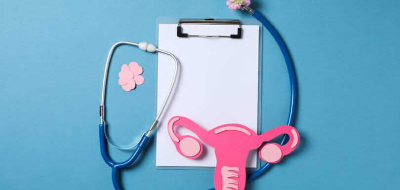Women's health and women's healthcare concept with uterus